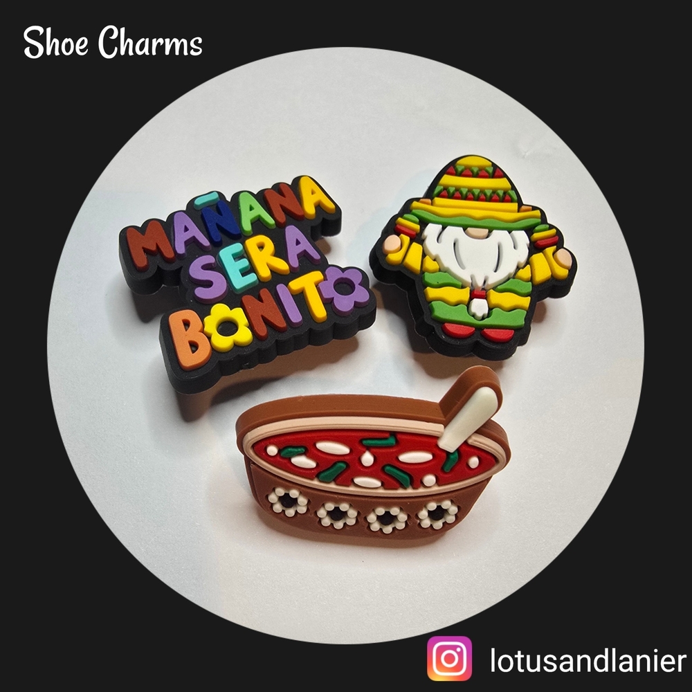 Shoe Charms  Manana Sera Bonito ( Tommorow Will Be Beautiful ) Set Of 3